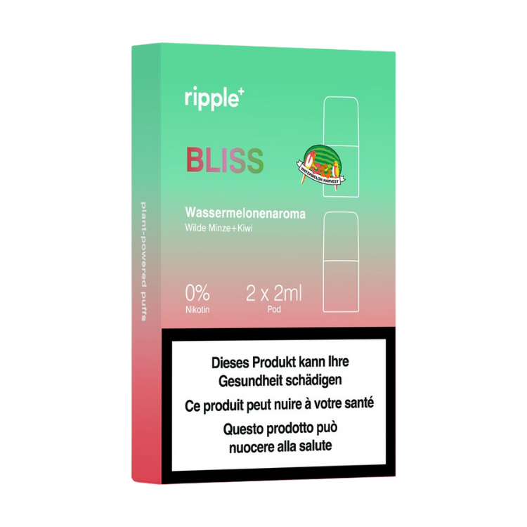 Ripple+ - BLISS Pod – Wassermelone, Wilde Minze & Kiwi (0 mg)