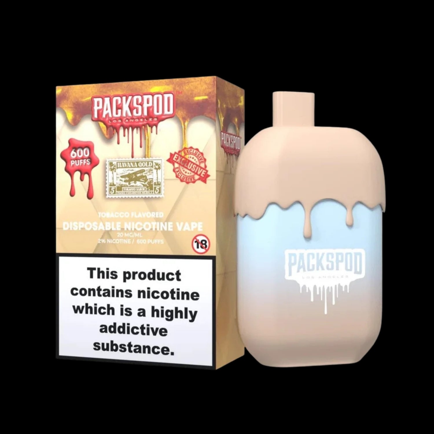 PackSpod 600 Vape – Havana Gold