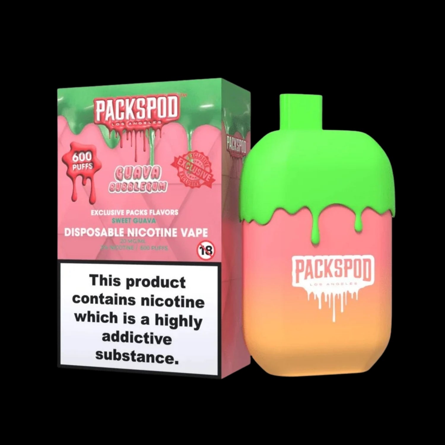 PackSpod 600 Vape – Guava Bubblegum