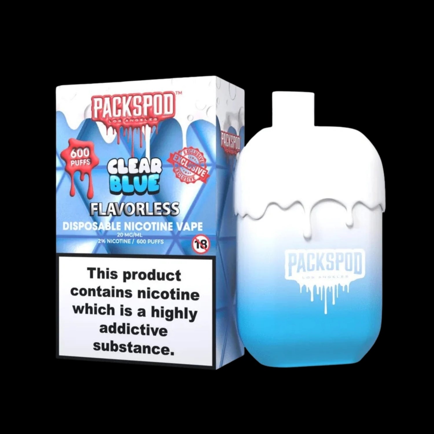 PackSpod 600 Vape – Clear Blue
