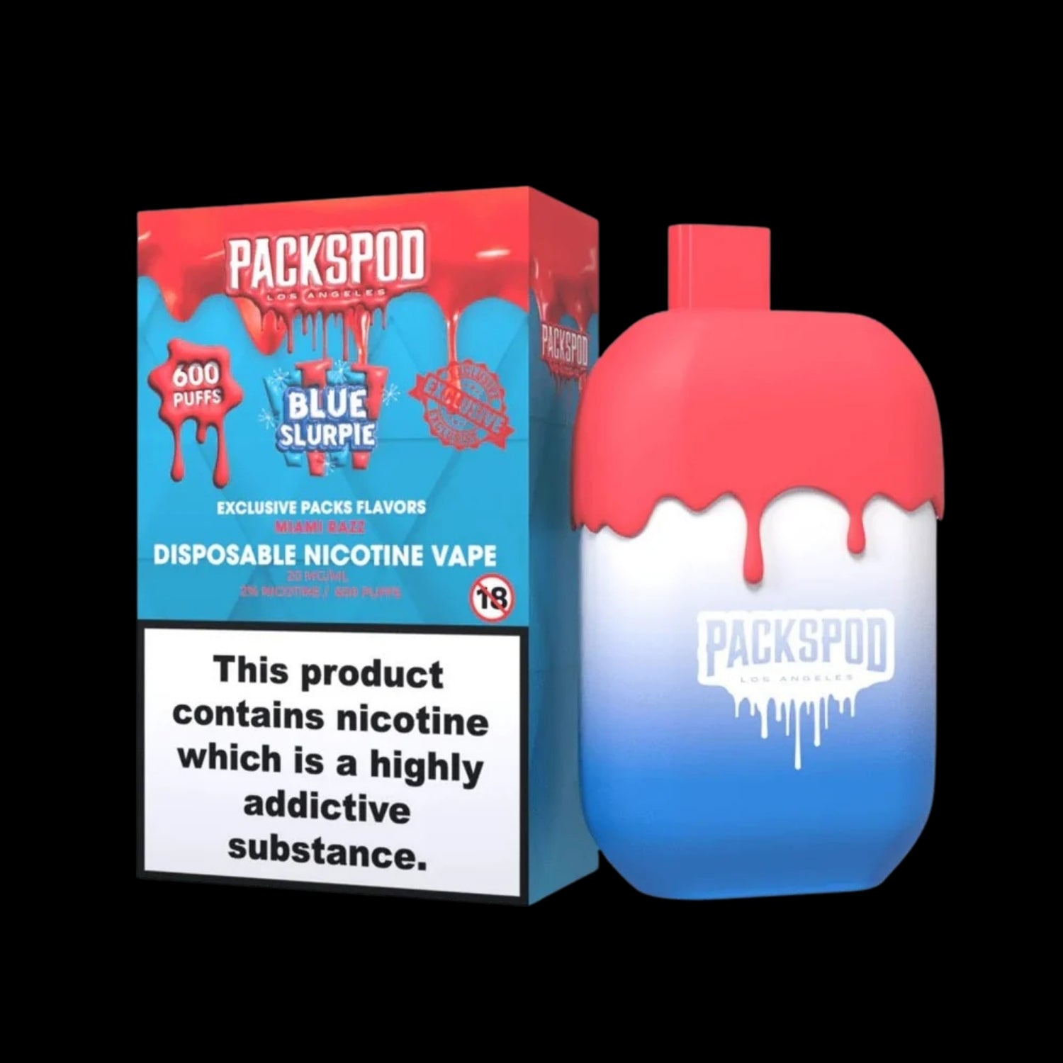 PackSpod 600 Vape – Blue Slurpie