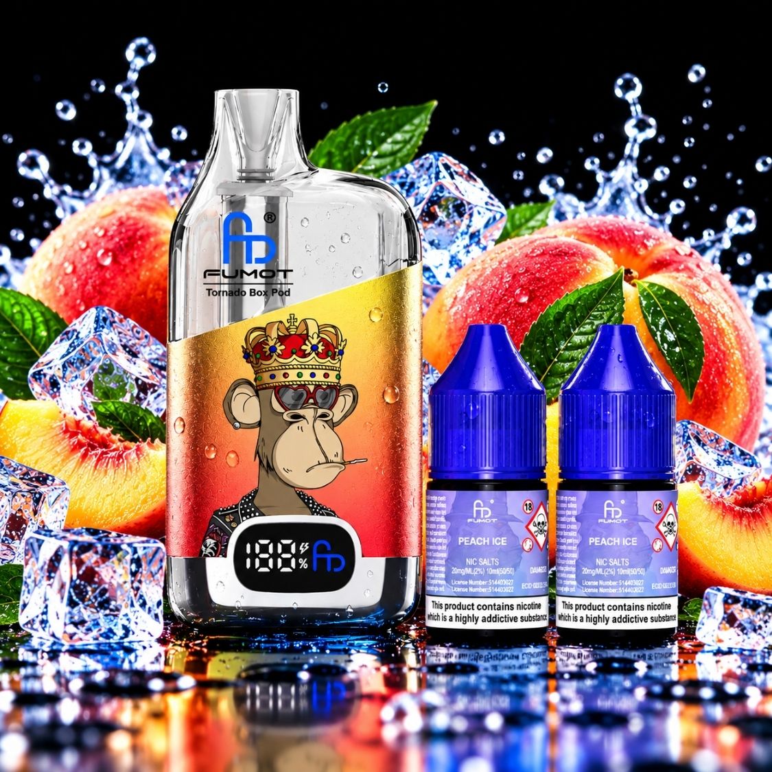 FUMOT Tornado Box Pod 50K – Peach Ice